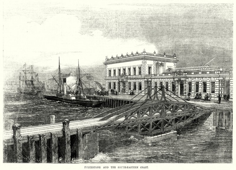 Folkestone en de Zuidoostkust (gravure) door English School