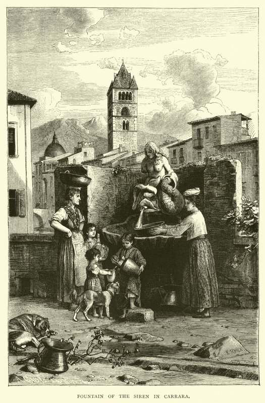 Fontein van de Sirene in Carrara door English School
