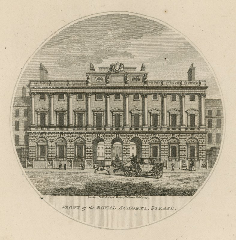 Voorzijde van de Koninklijke Academie, Strand door English School