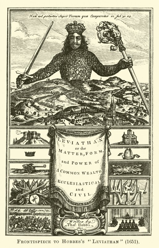 Frontispice van Hobbess Leviathan, 1651 door English School