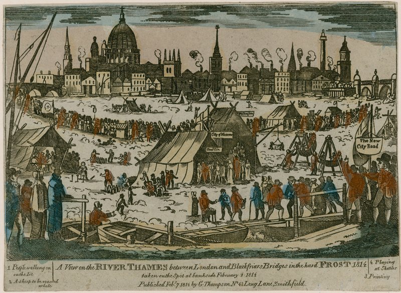 Frost Fair op de Theems, 1814 door English School
