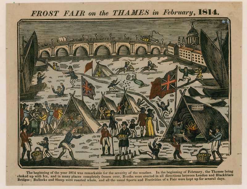Frost Fair op de Theems, 1814 door English School