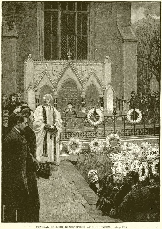 Begrafenis van Lord Beaconsfield in Hughenden door English School
