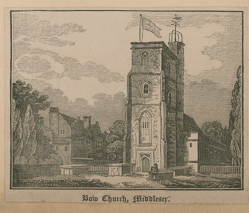 Algemeen zicht op Bow Church door English School