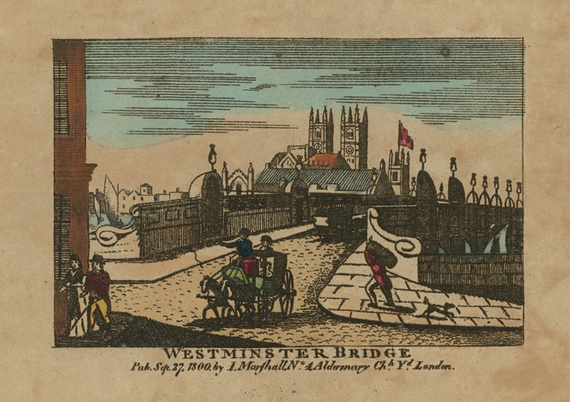 Algemeen uitzicht op de Westminster Bridge door English School