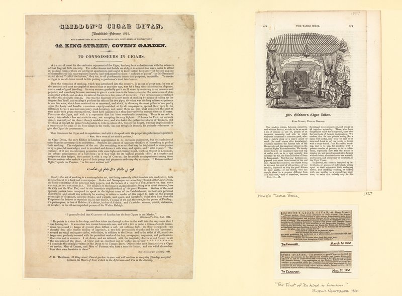 Gliddons Cigar Divan, opgericht februari 1825 door English School