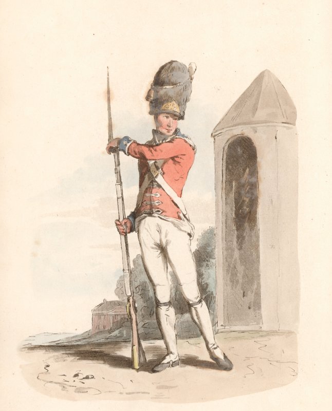 Grenadier van het 1e Regiment van Wachten door English School