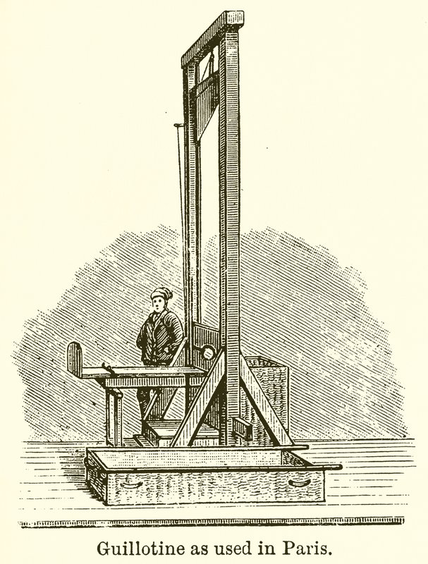 Guillotine zoals gebruikt in Parijs door English School