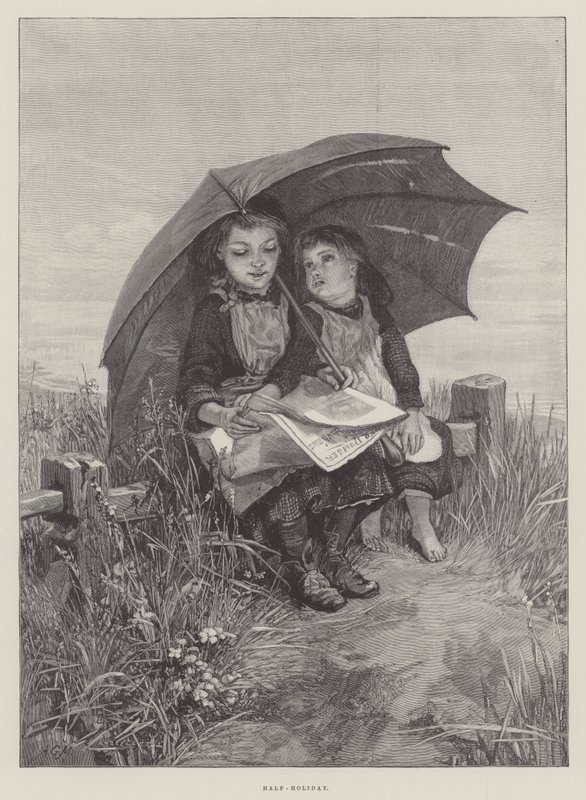 Halve vrije dag (gravure) door English School