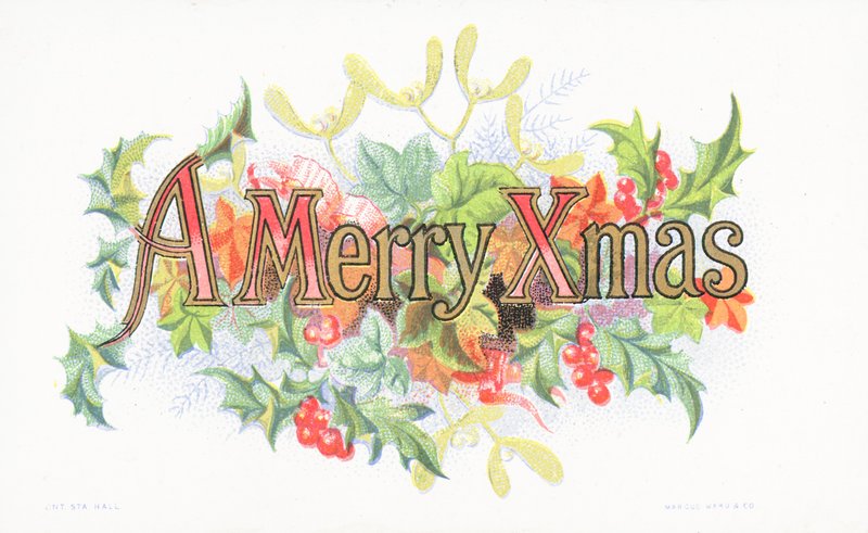 Hulst en Maretak, Kerstkaart door English School