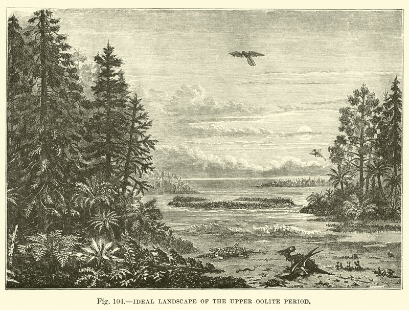 Ideaal landschap van de Boven Oöliet periode door English School