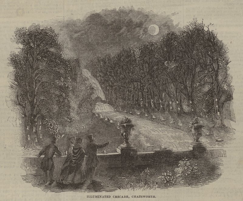 Verlichte waterval, Chatsworth door English School