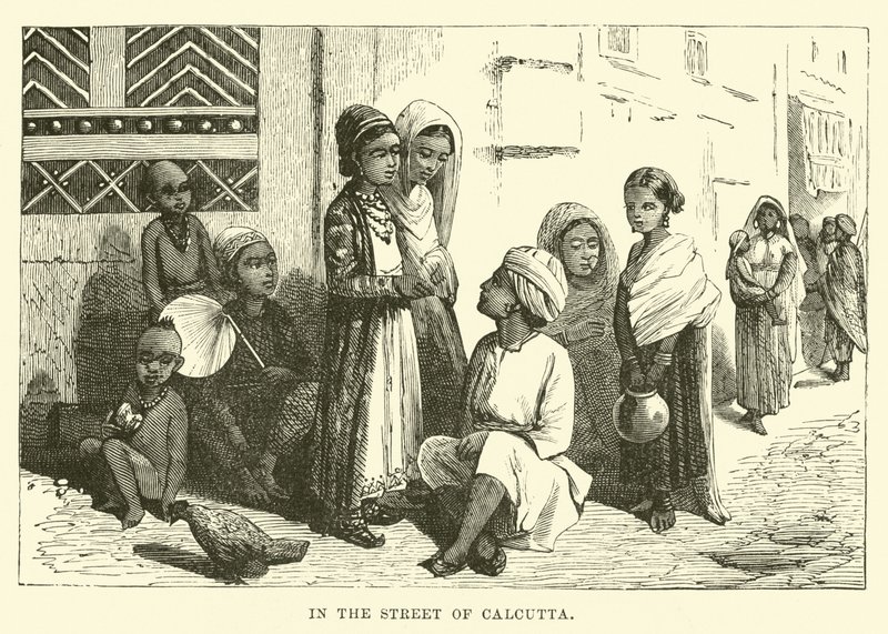 In de straat van Calcutta door English School