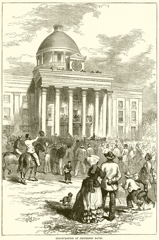 Inhuldiging van Jefferson Davis door English School