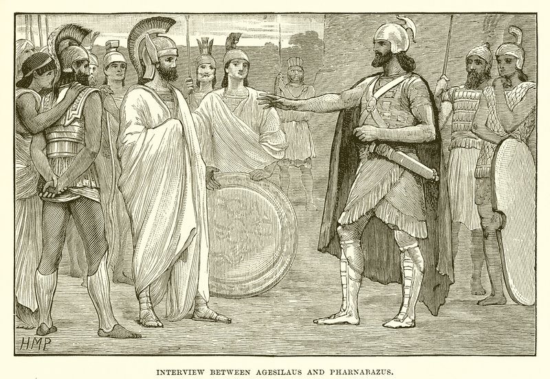 Ontmoeting tussen Agesilaus en Pharnabazus door English School