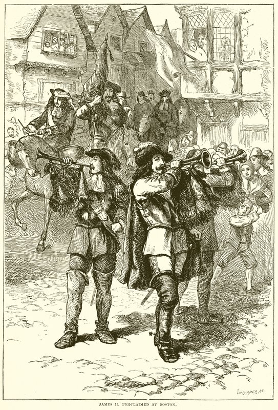 James II uitgeroepen in Boston door English School