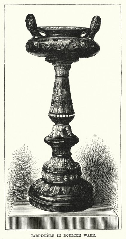 Jardiniere in Doulton-aardewerk door English School
