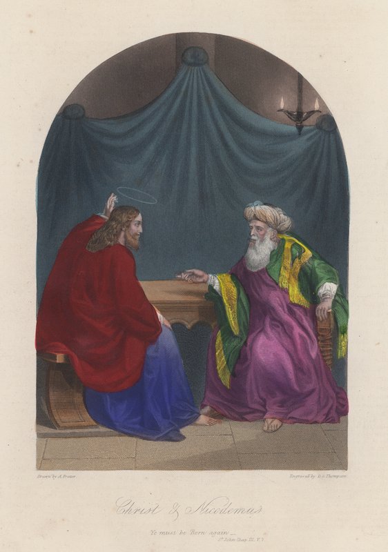 Jezus Christus en Nicodemus door English School