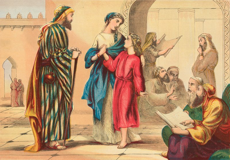 Jezus verlaat de tempel door English School