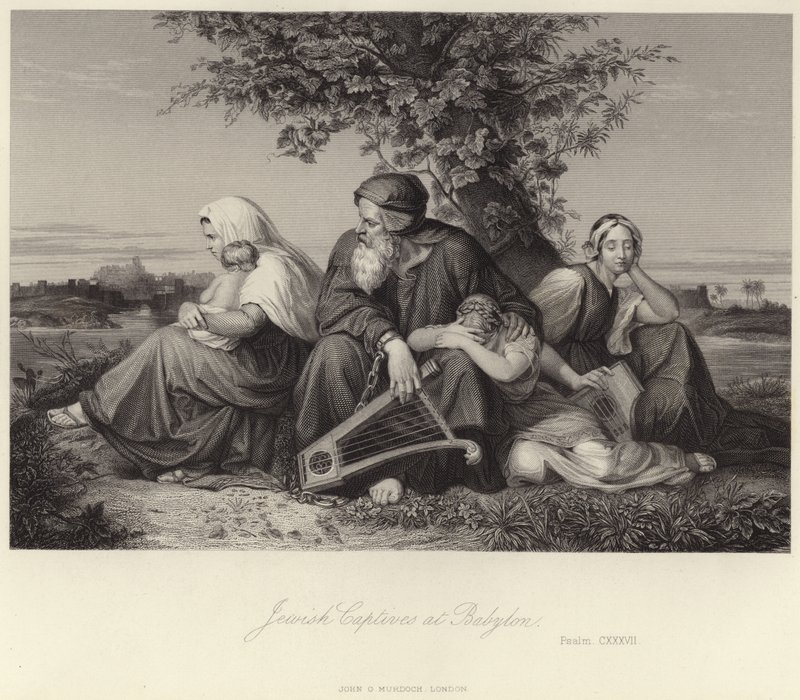 Joodse gevangenen in Babylon door English School
