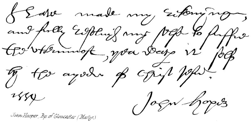 John Hooper, Bp: van Gloucester (Martelaar) door English School