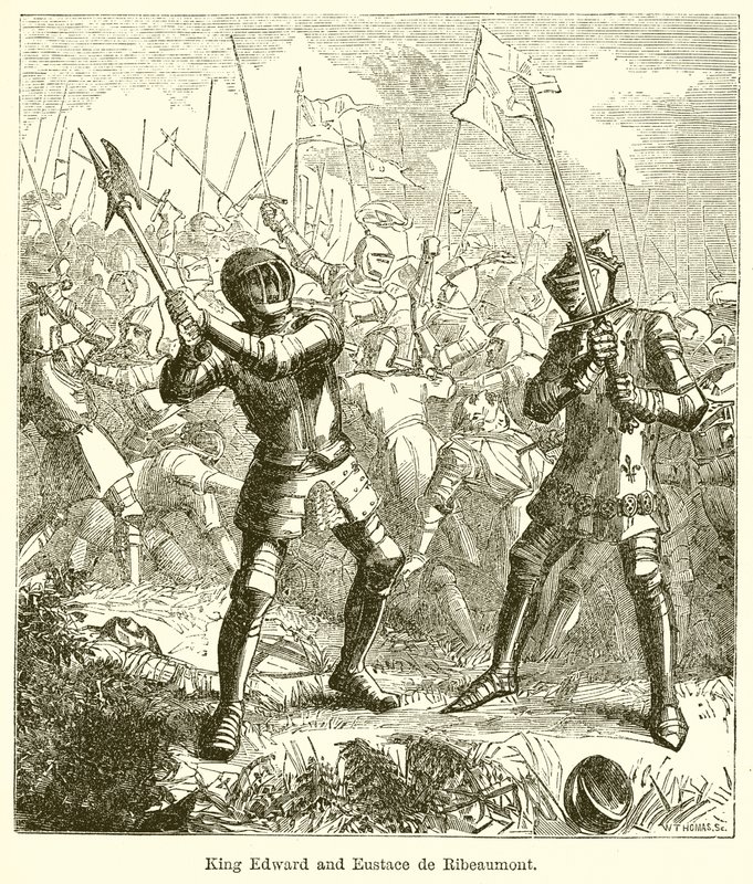 Koning Edward en Eustace de Ribeaumont door English School