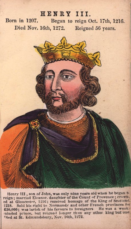Koning Hendrik III (gekleurde gravure) door English School
