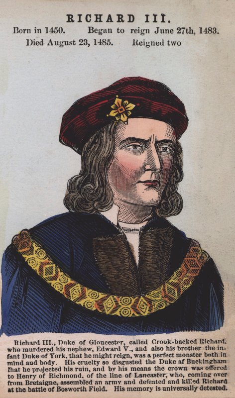 Koning Richard III (gekleurde gravure) door English School