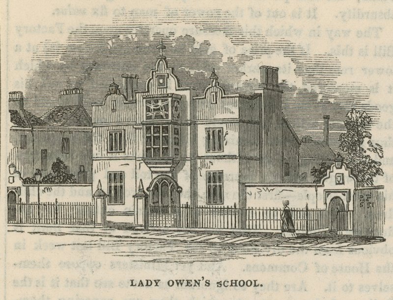 Lady Owens school in Islington door English School