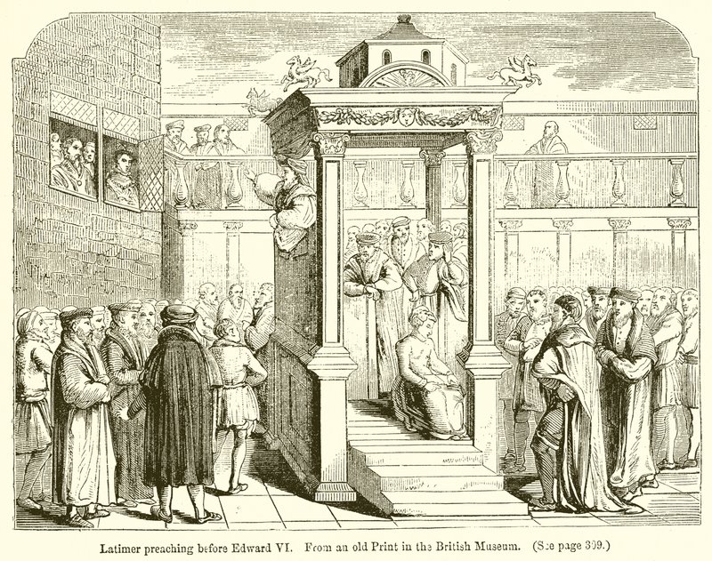 Latimer die preekt voor Edward VI door English School