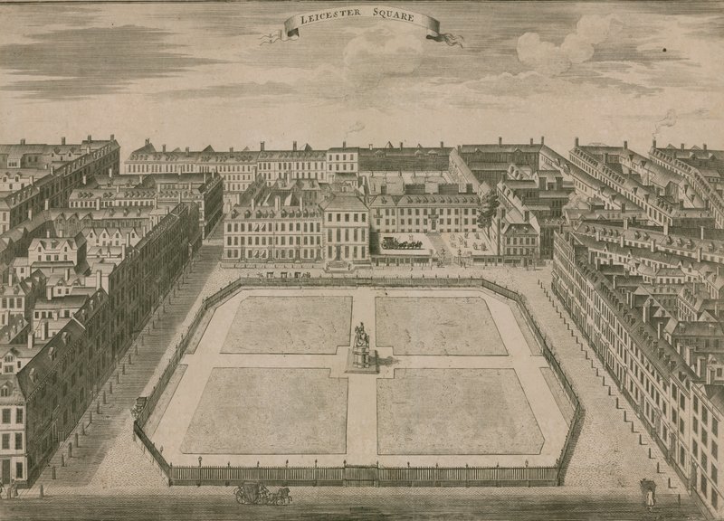 Leicester Square, Londen, in 1754 door English School