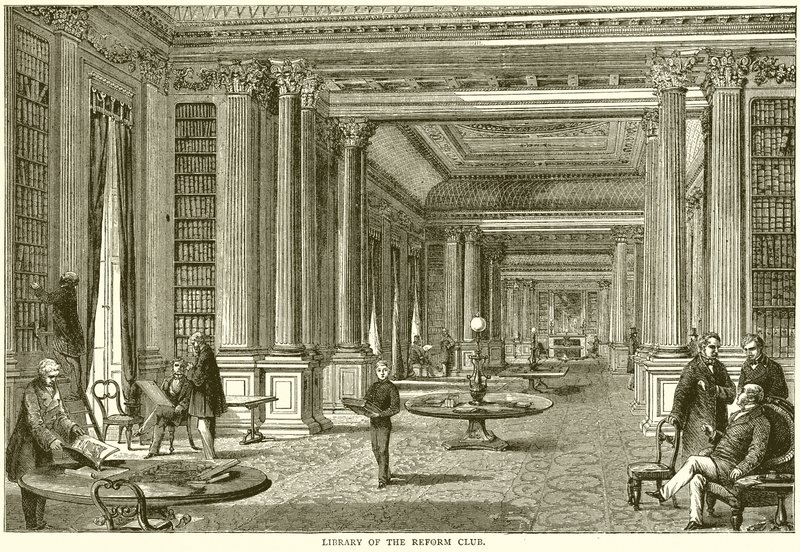 Bibliotheek van de Reform Club door English School