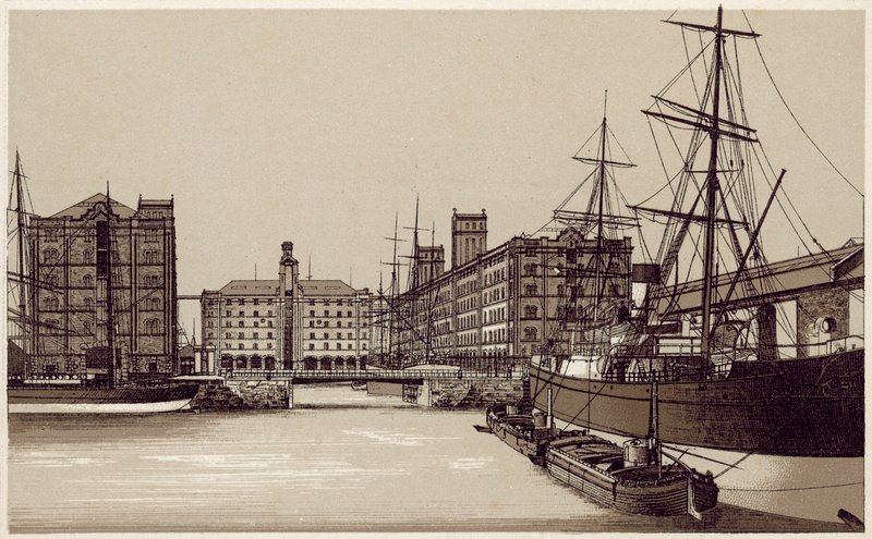 Liverpool: Waterloo Dock en Graanpakhuizen door English School