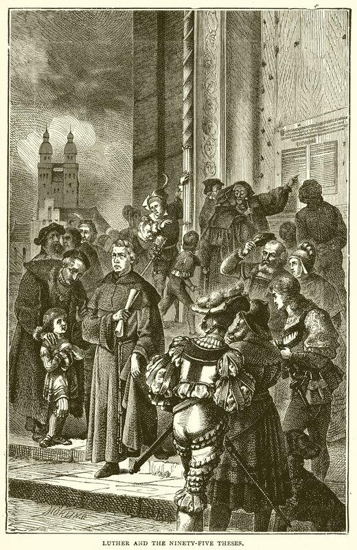 Luther en de vijfennegentig stellingen door English School