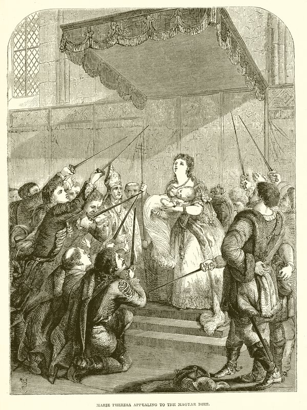 Marie Theresa doet een beroep op de Hongaarse Rijksdag door English School