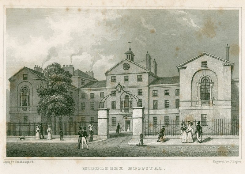 Middlesex Hospital door English School