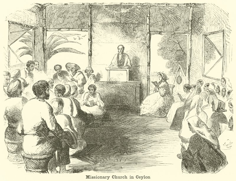 Zendingskerk in Ceylon door English School