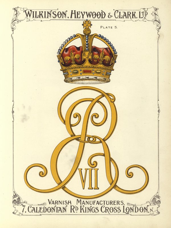 Monogram van Koning Edward VII door English School