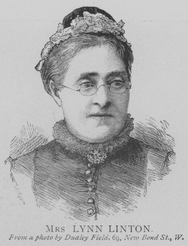 Mevrouw Lynn Linton (gravure) door English School