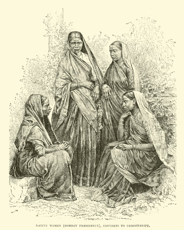 Inheemse vrouwen (Bombay Presidium), bekeerd tot het christendom door English School