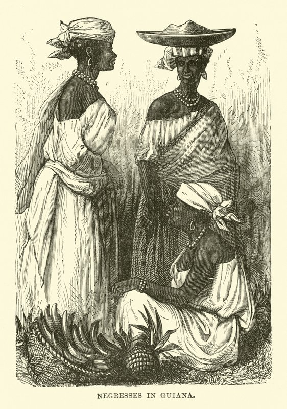 Negers in Guyana (gravure) door English School