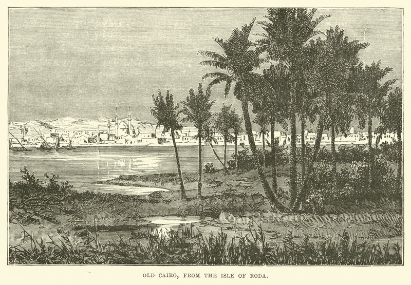 Oud-Caïro, vanaf het Eiland Roda door English School
