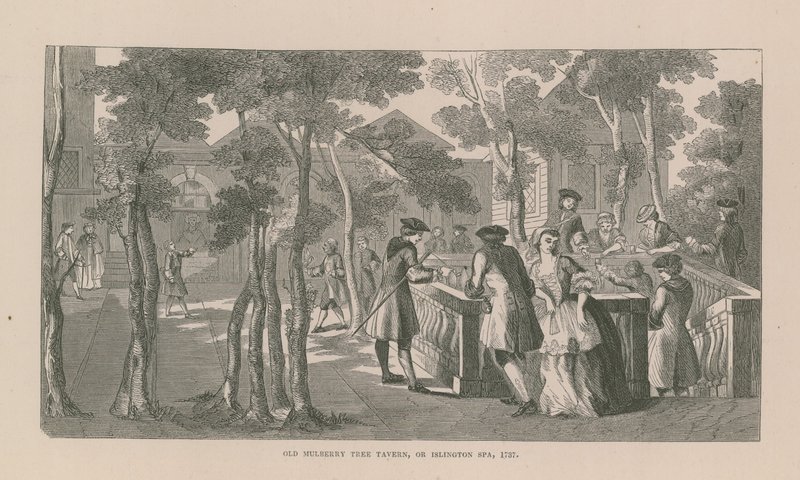 Old Mulberry Tree Tavern in Islington door English School