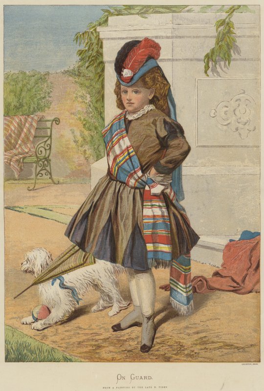 Op wacht (chromolitho) door English School