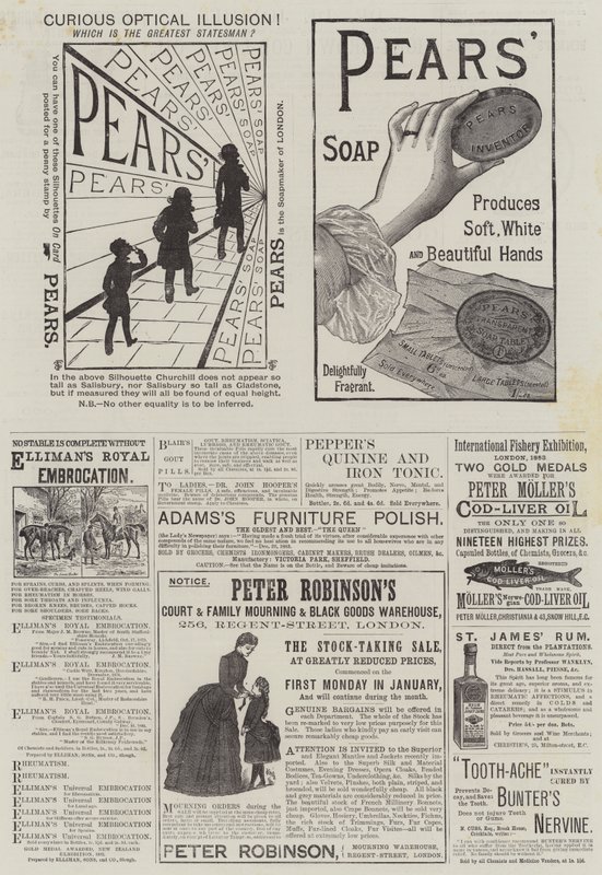 Pagina met Advertenties (gravure) door English School
