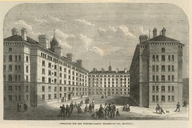 Peabody Square in Shadwell door English School
