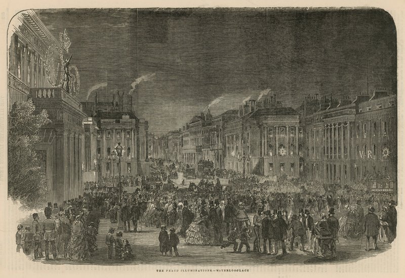 Vredesverlichtingen in Waterloo Place door English School