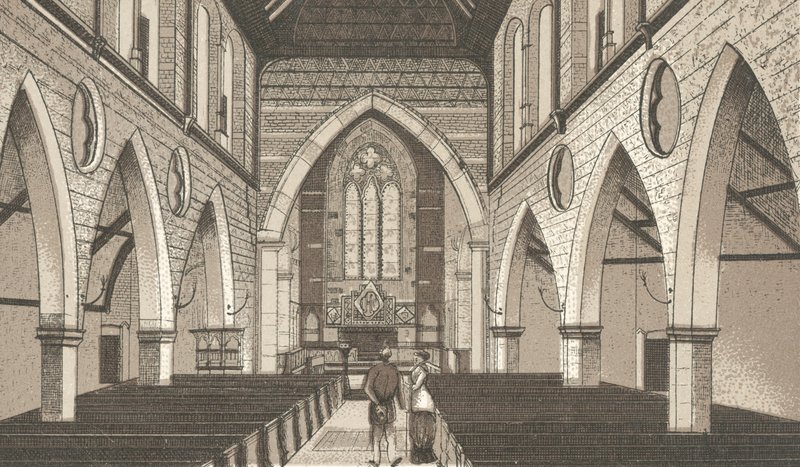 Penarth Kerk, interieur door English School