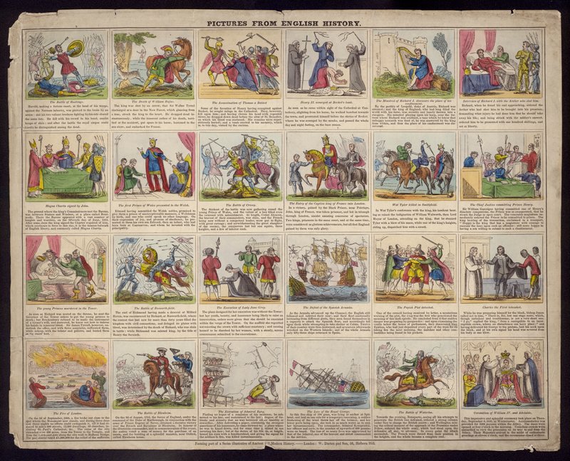 Afbeeldingen uit de Engelse Geschiedenis (ingekleurde gravure) door English School