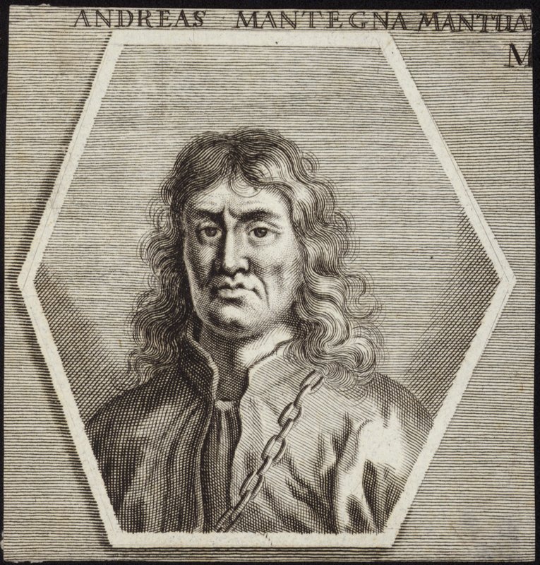 Portret van Andrea Mantegna door English School